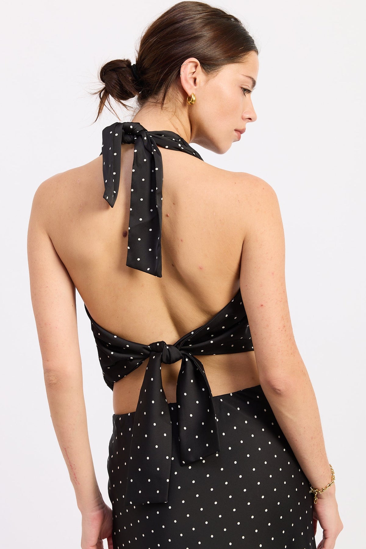 Halter Scarf Top With Cowl Neck Open Back – Lacey