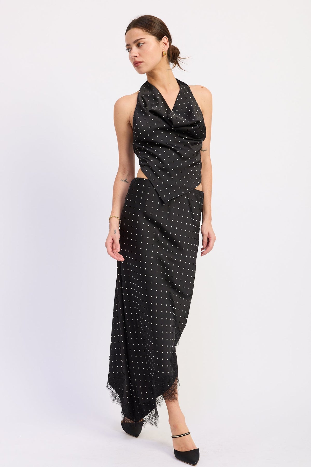 Halter Scarf Top With Cowl Neck Open Back – Lacey