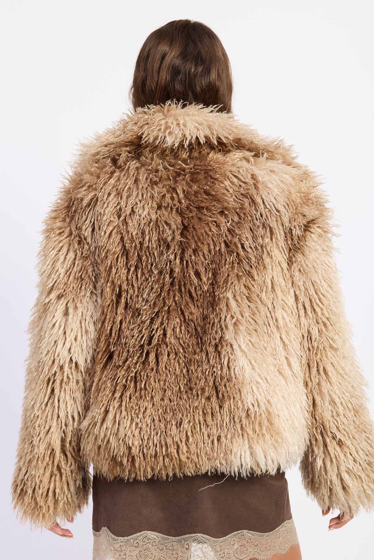 Oversized Faux Fur Coat With Collared – Zafrina