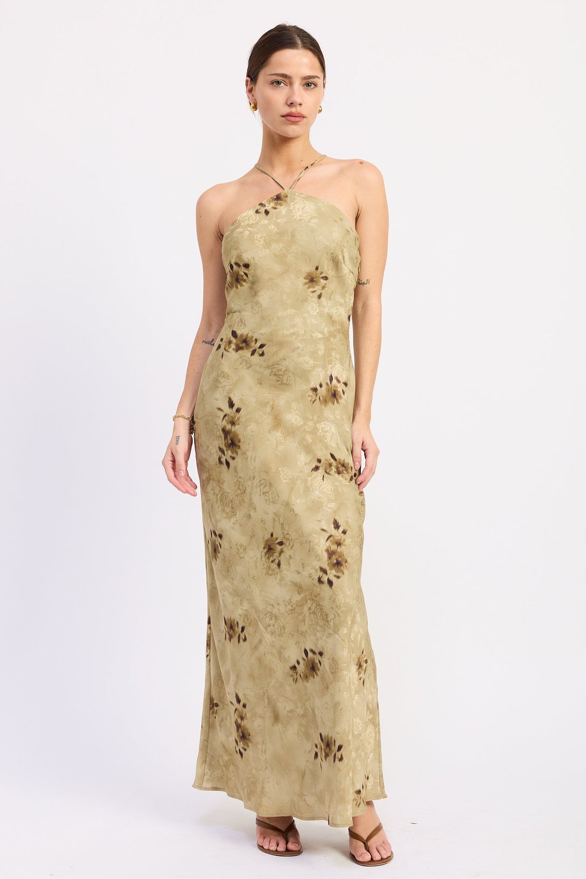 Midi Bias Halter Neck Dress – Ginevra