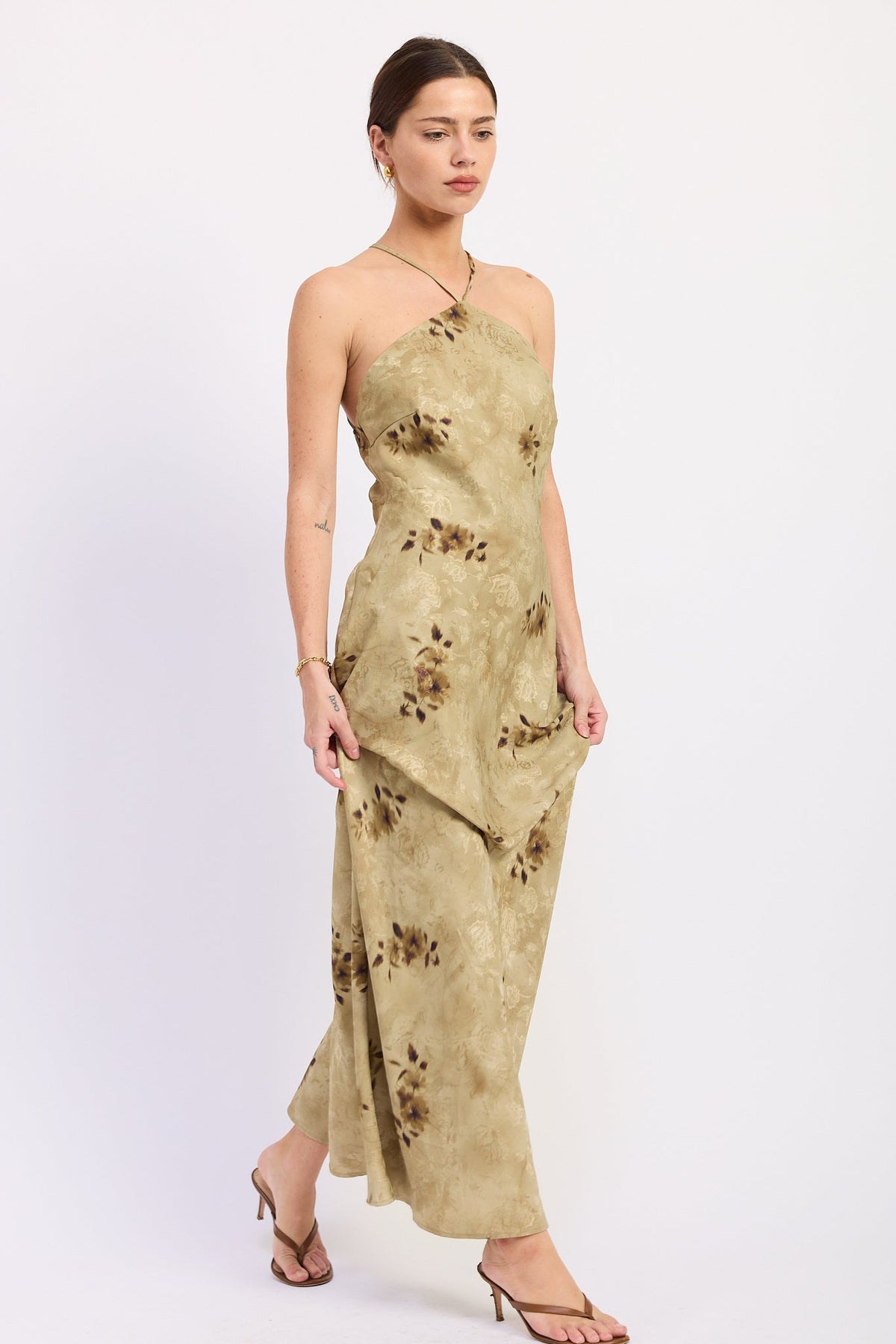 Midi Bias Halter Neck Dress – Ginevra