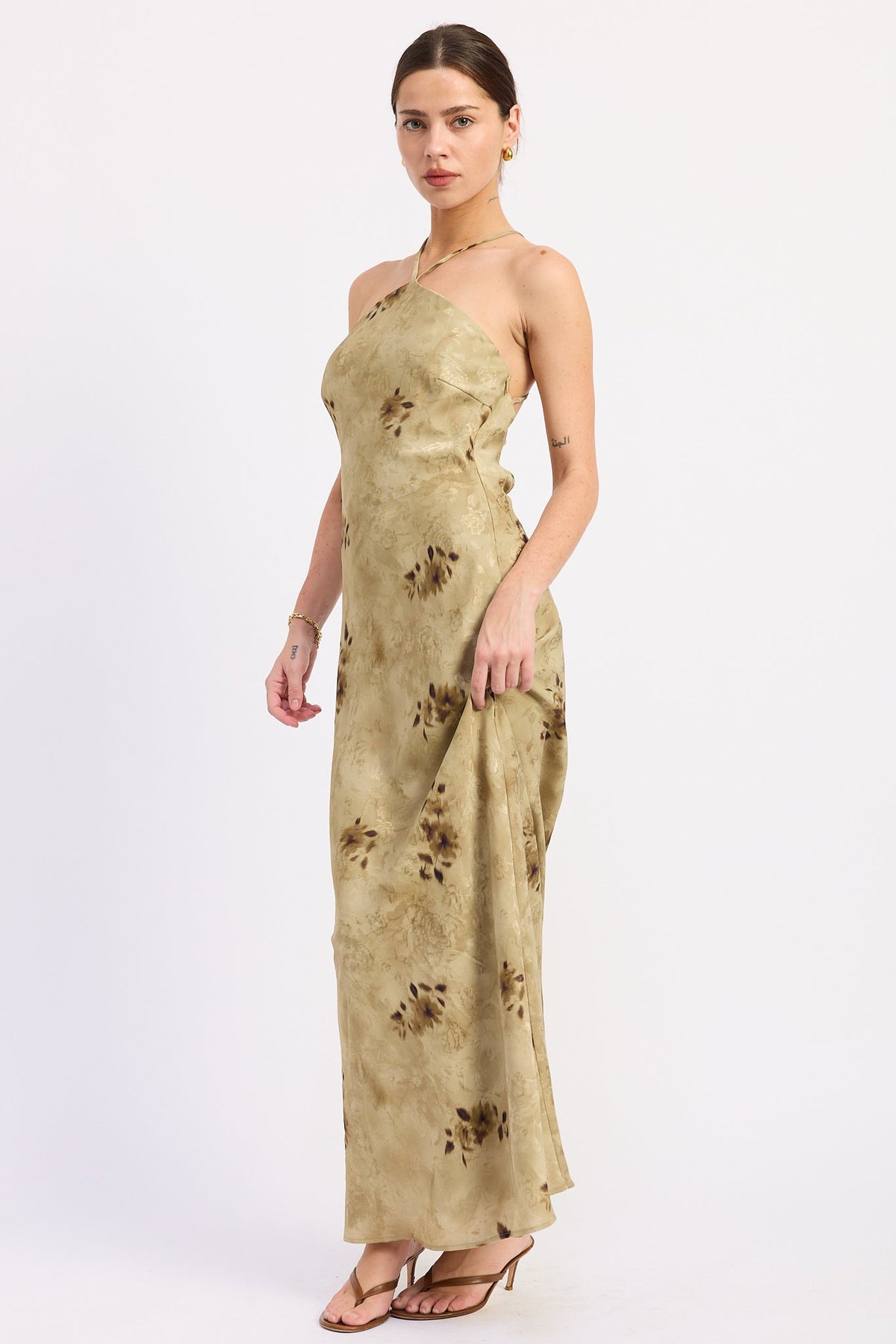Midi Bias Halter Neck Dress – Ginevra
