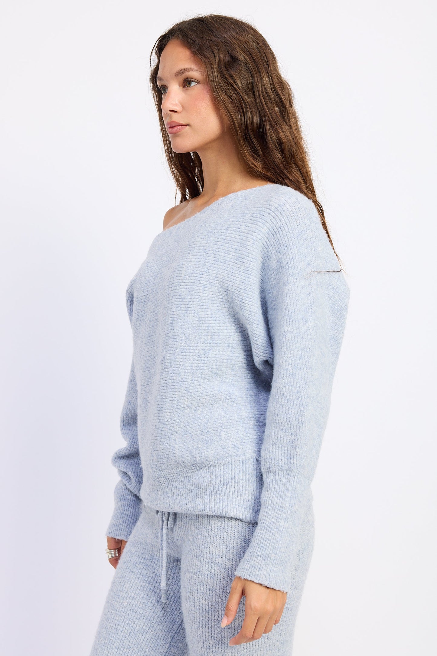 Women’s Off-Shoulder Ribbed Sweater – Inez Top