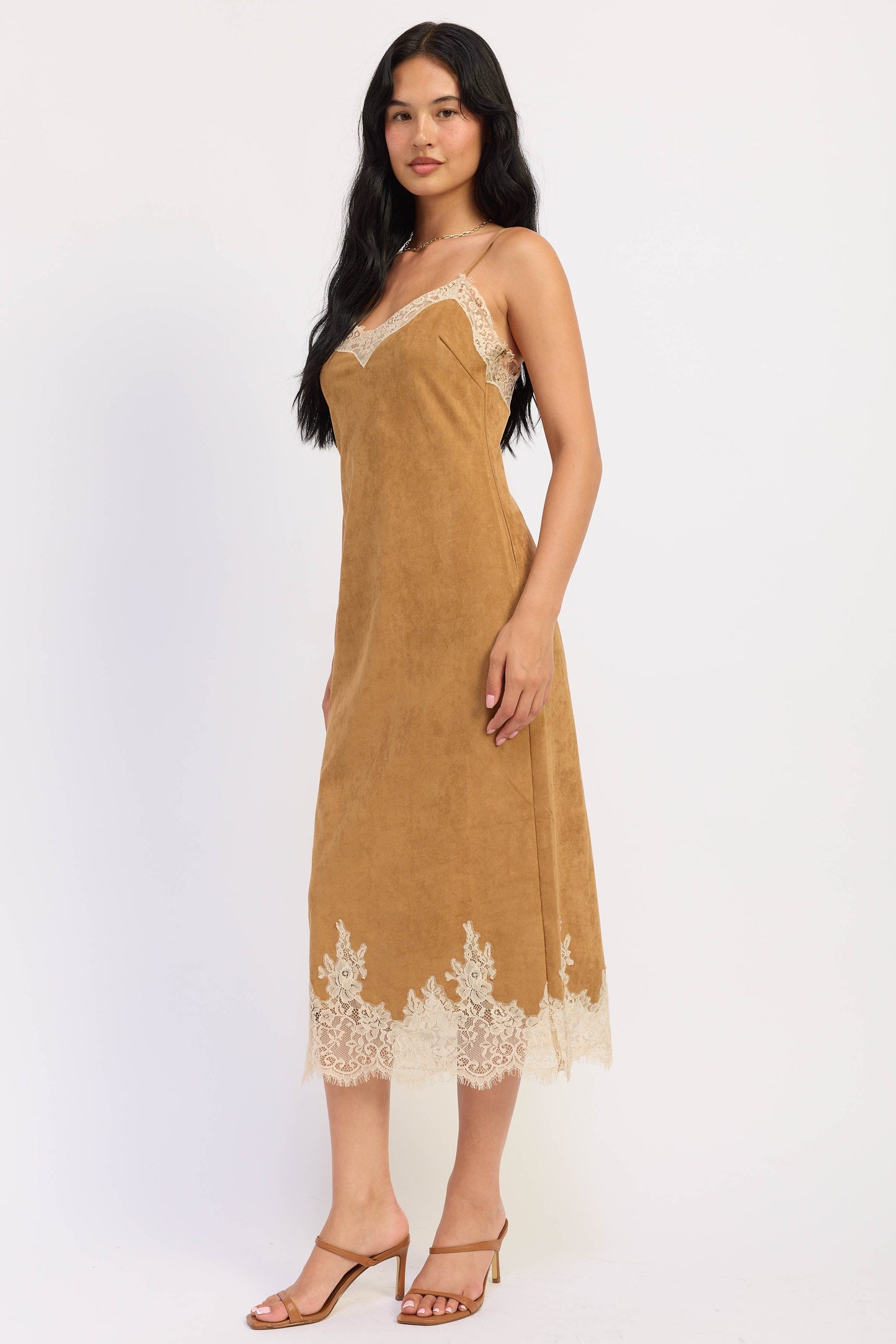 Women’s Lace-Trim Midi Slip Dress – Iria