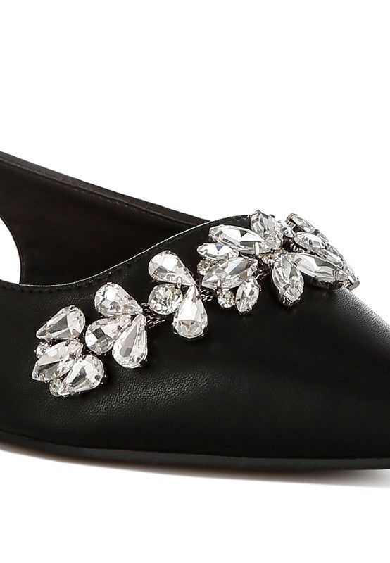Adhara Diamante Embellished Flat Sandals